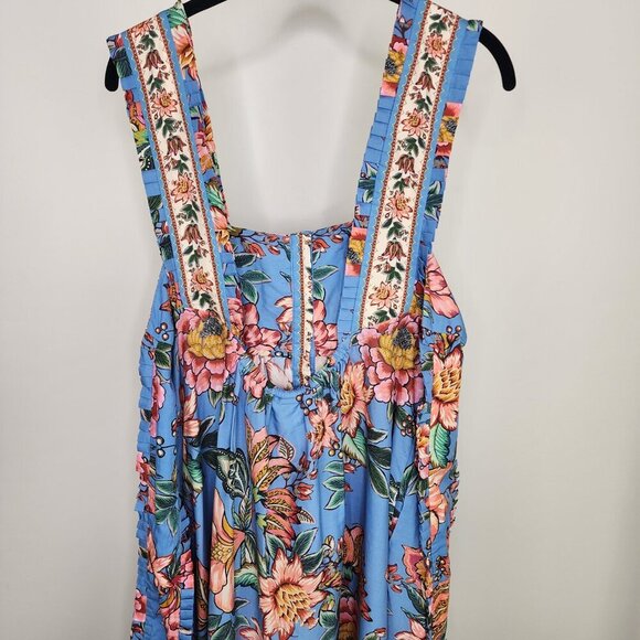 NWT Farm Rio Wonderful Bouquet Blue Sleeveless Maxi Dress Size Medium - Picture 12 of 17